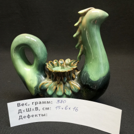 Подсвечник на одну свечу "Дракон", керамика в глазури, СССР. Картинка 12